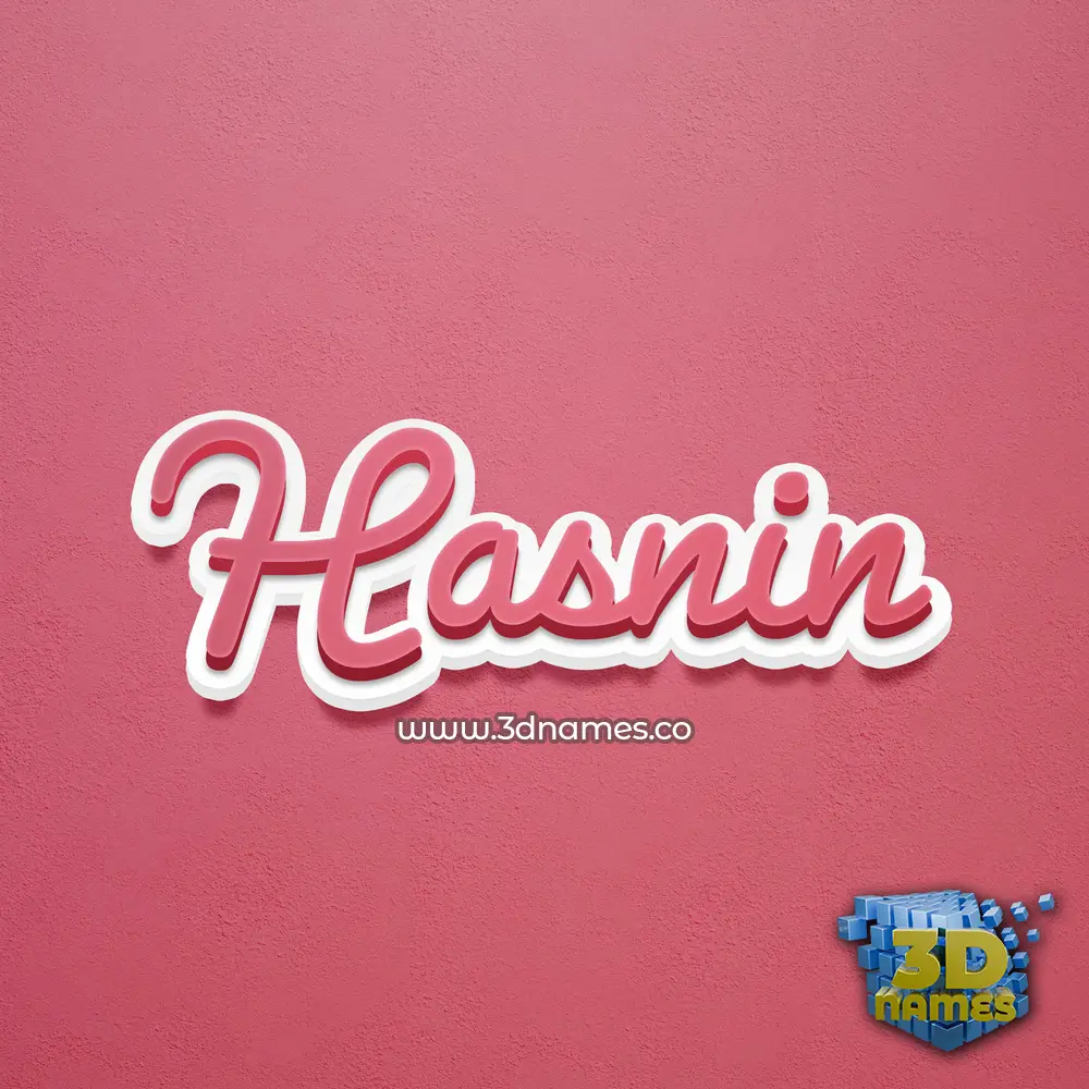 hasnin in Red Scribble style - 3D name wallpaper