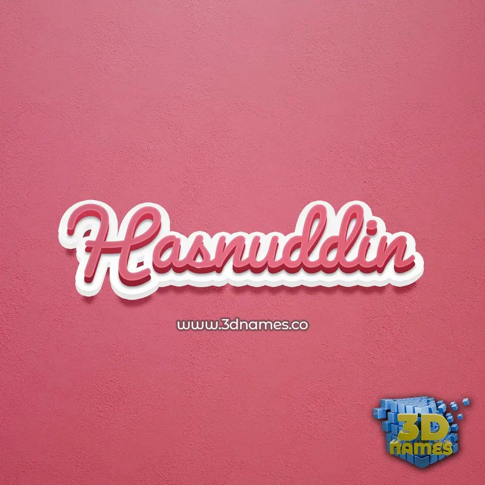 hasnuddin in Red Scribble style - 3D name wallpaper