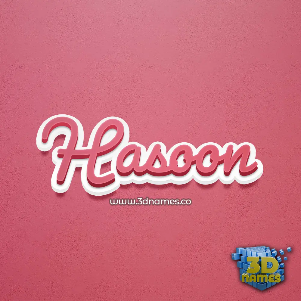 hasoon in Red Scribble style - 3D name wallpaper