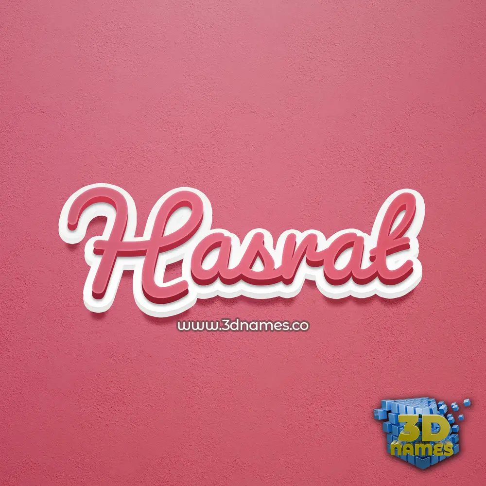 hasrat in Red Scribble style - 3D name wallpaper