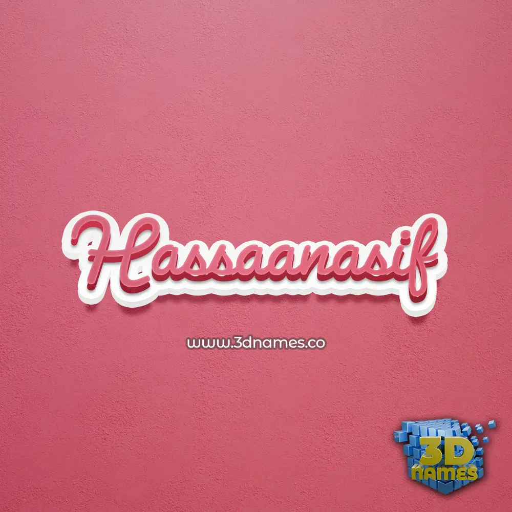 hassaanasif in Red Scribble style - 3D name wallpaper