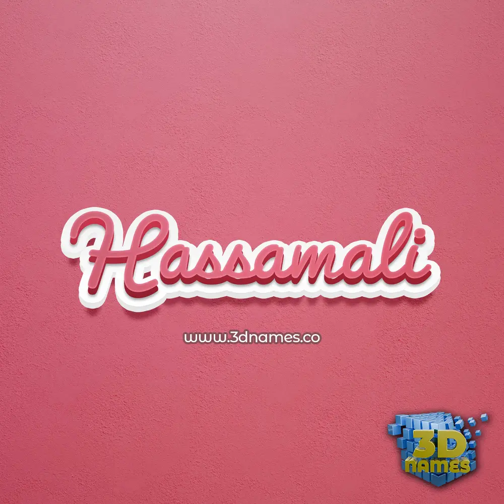 hassamali in Red Scribble style - 3D name wallpaper