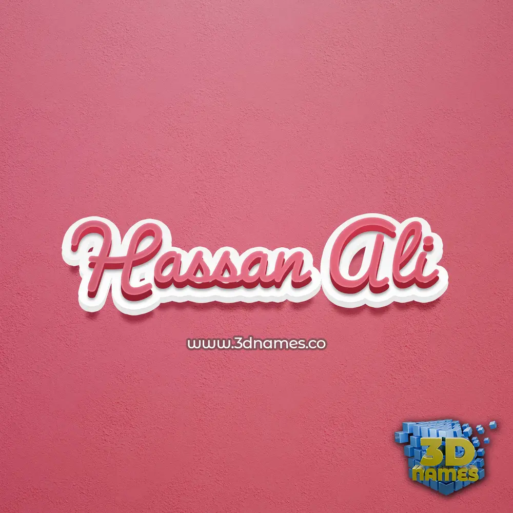 hassan ali in Red Scribble style - 3D name wallpaper
