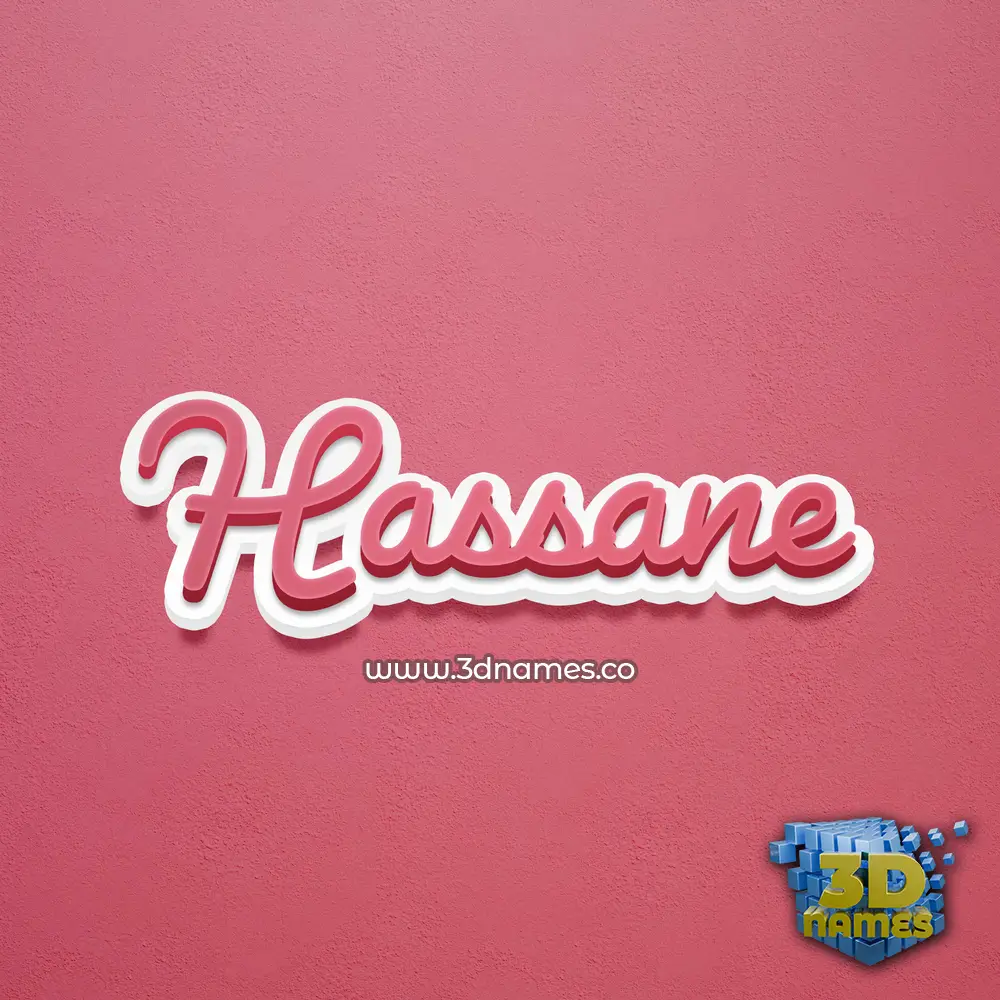 hassane in Red Scribble style - 3D name wallpaper