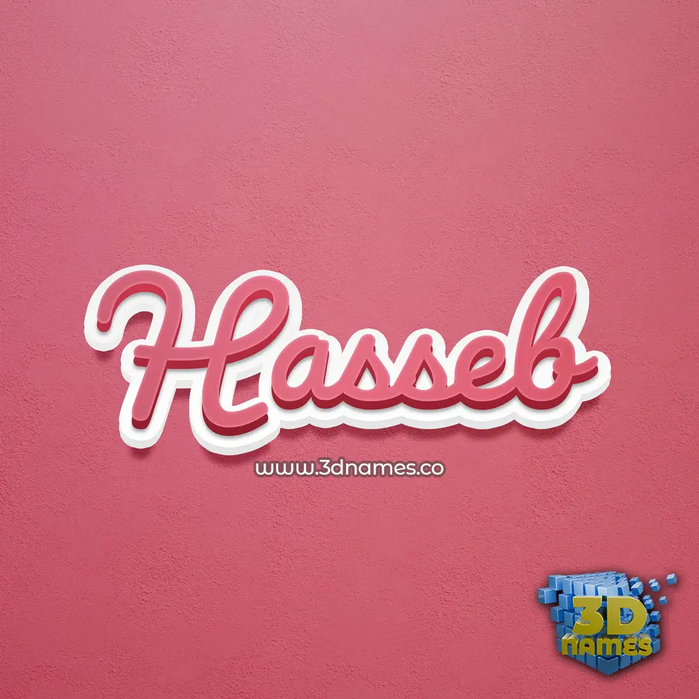 hasseb in Red Scribble style - 3D name wallpaper