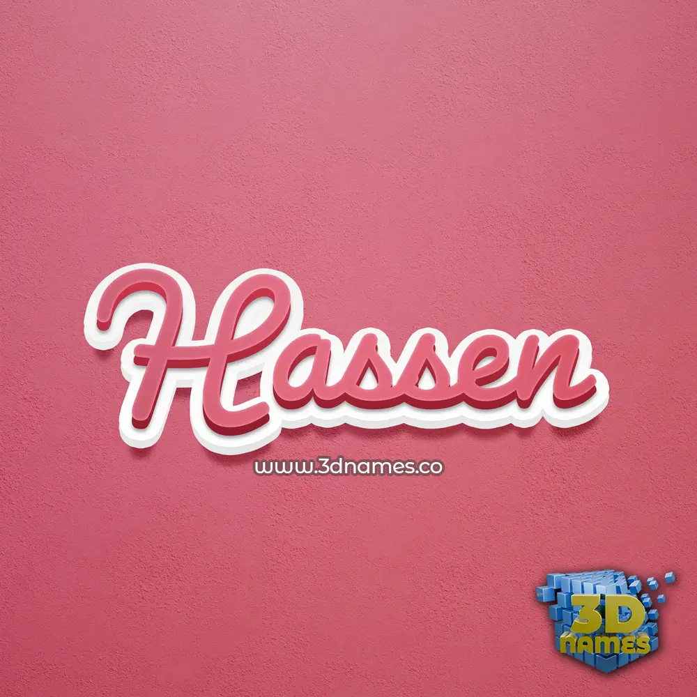 hassen in Red Scribble style - 3D name wallpaper