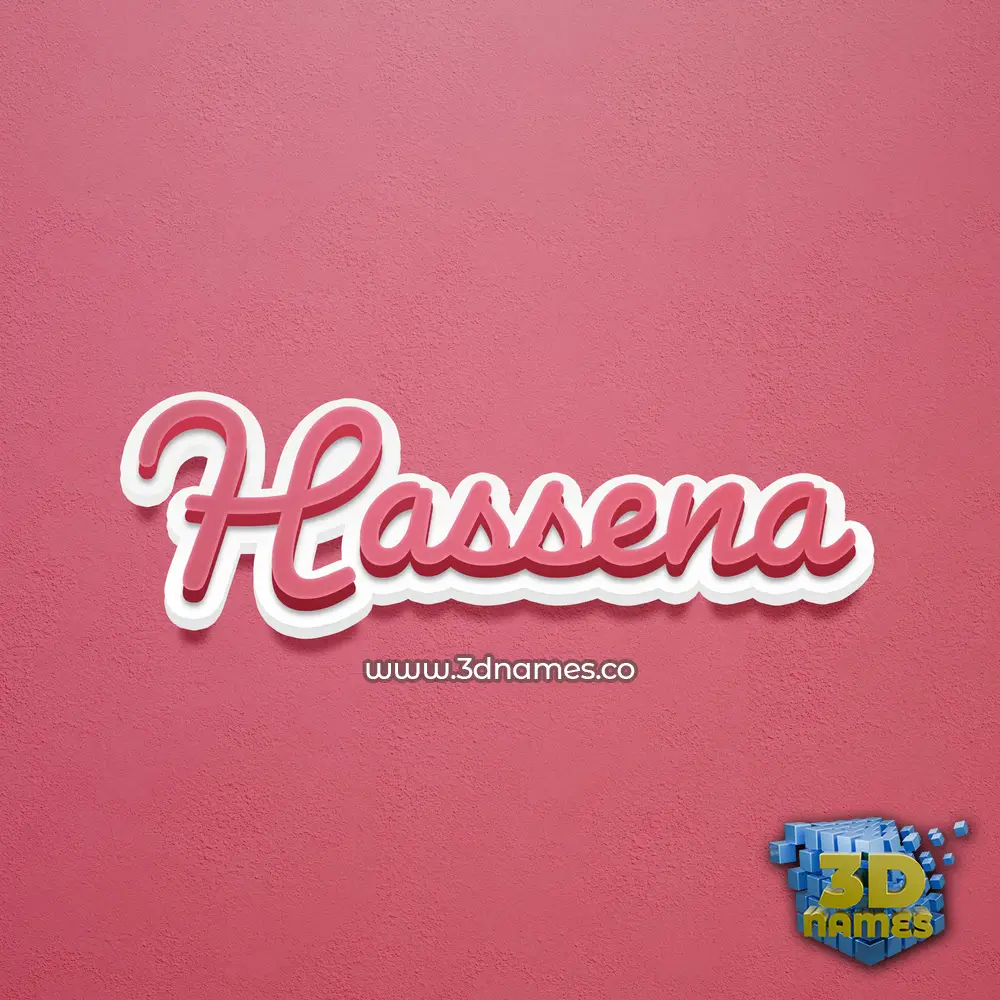 hassena in Red Scribble style - 3D name wallpaper
