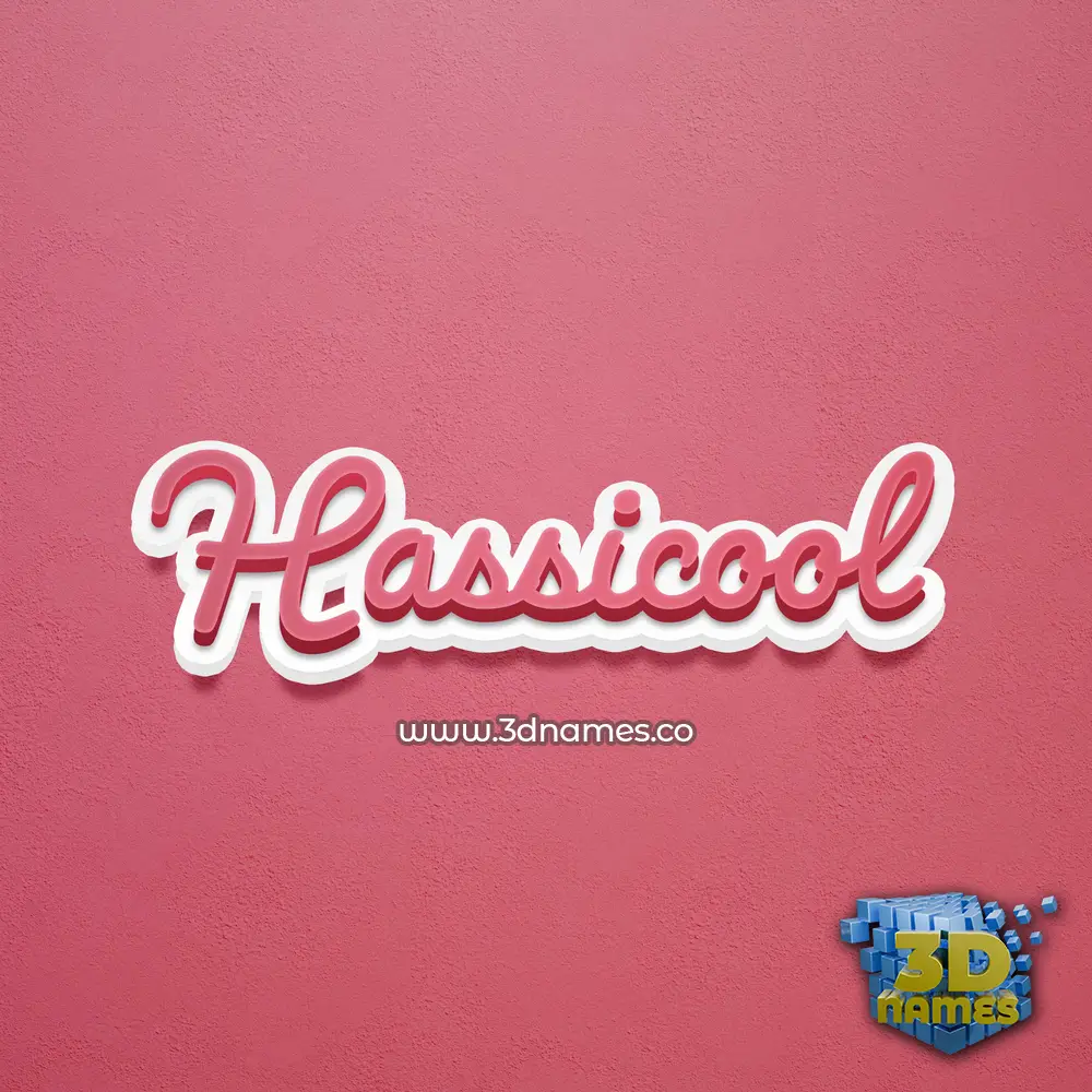 hassicool in Red Scribble style - 3D name wallpaper