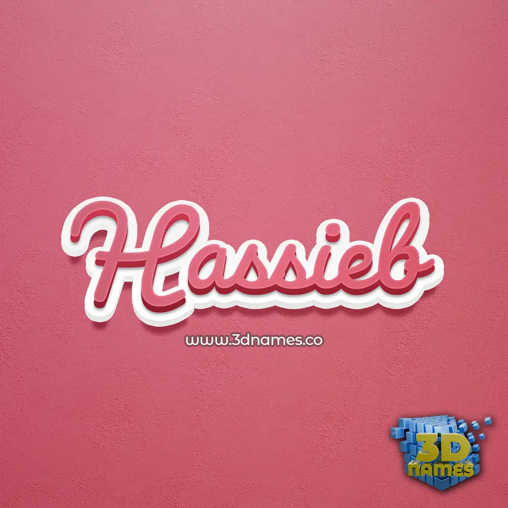hassieb in Red Scribble style - 3D name wallpaper