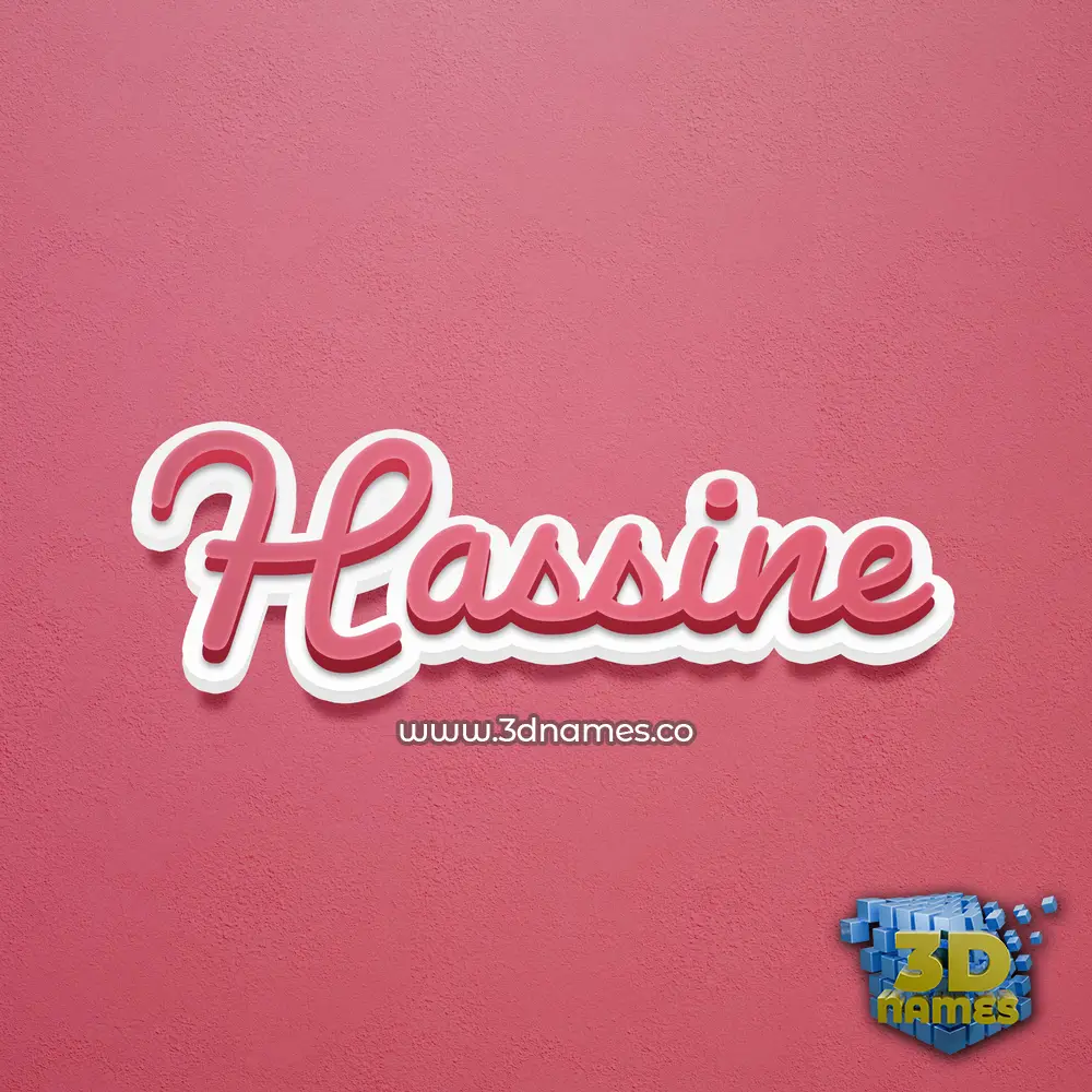 hassine in Red Scribble style - 3D name wallpaper
