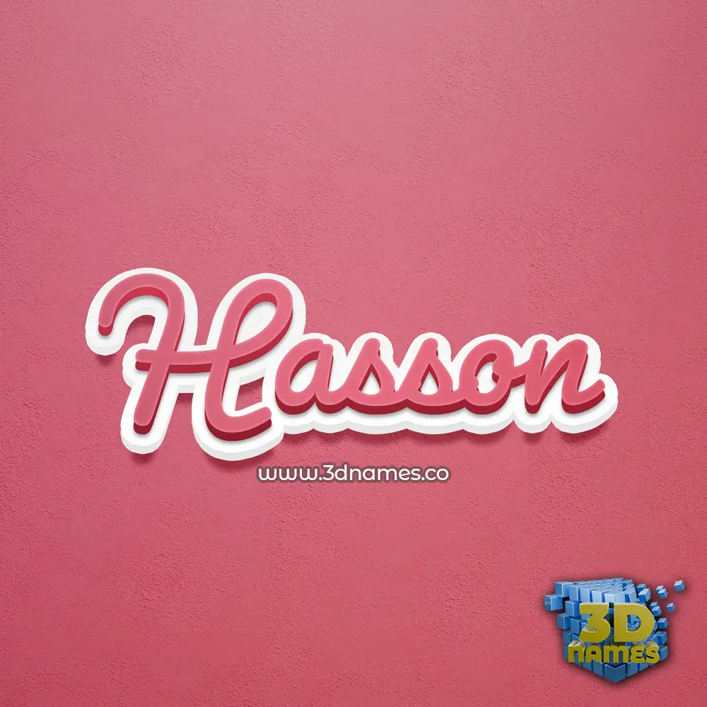 hasson in Red Scribble style - 3D name wallpaper