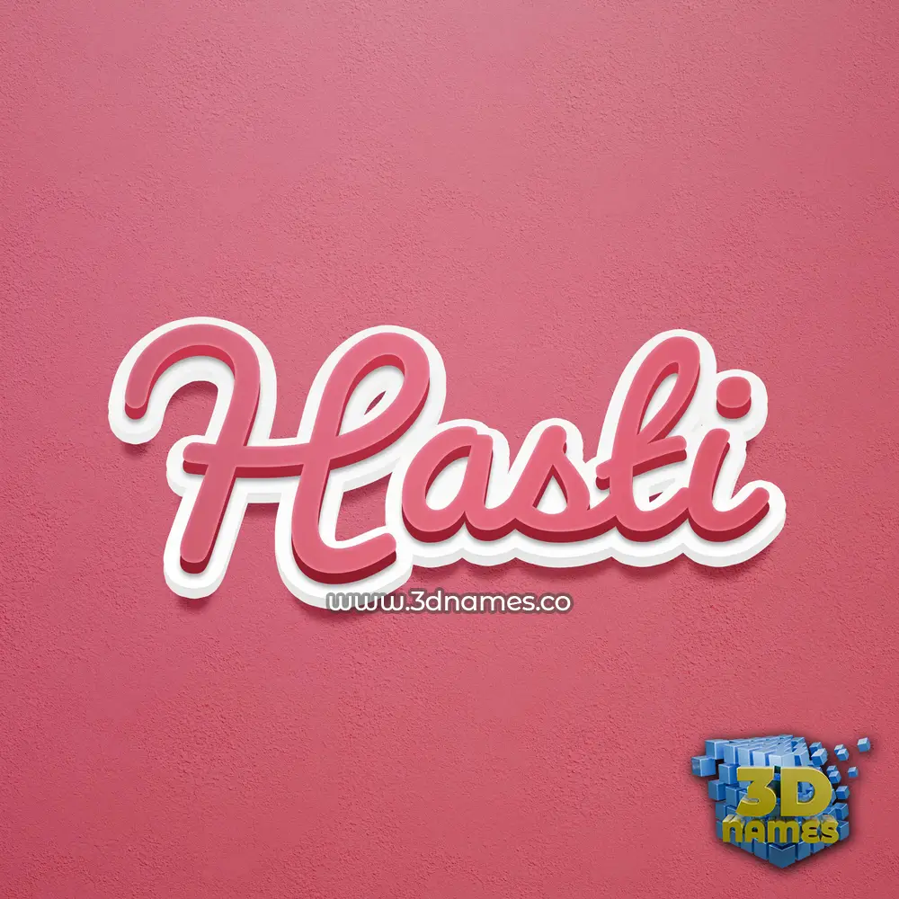 hasti in Red Scribble style - 3D name wallpaper
