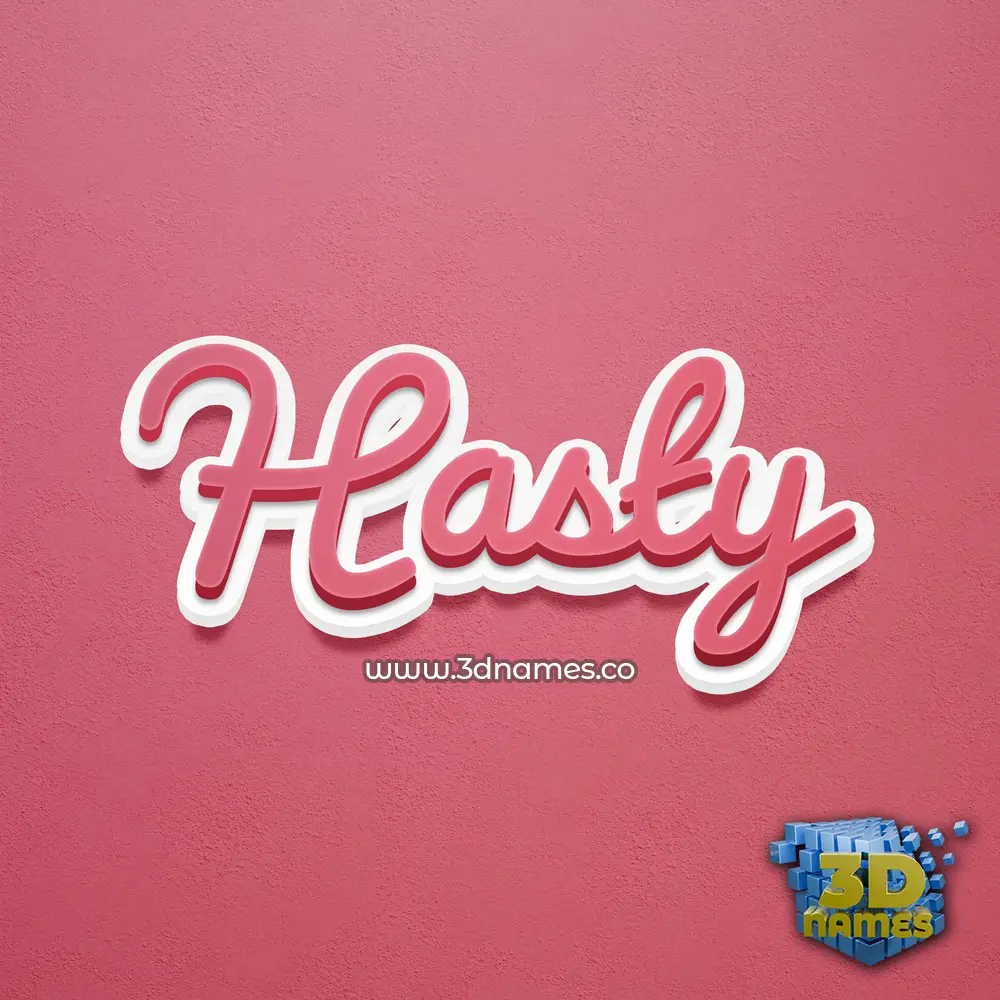 hasty in Red Scribble style - 3D name wallpaper