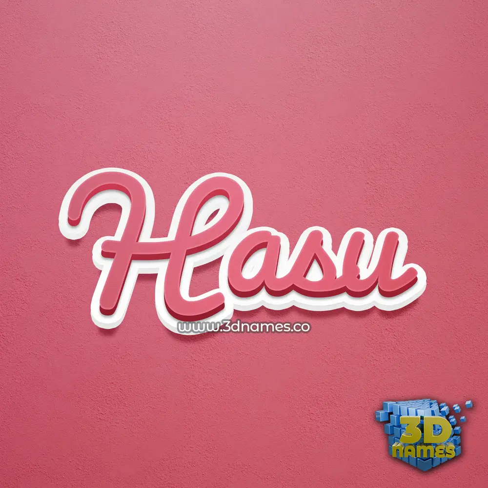 hasu in Red Scribble style - 3D name wallpaper