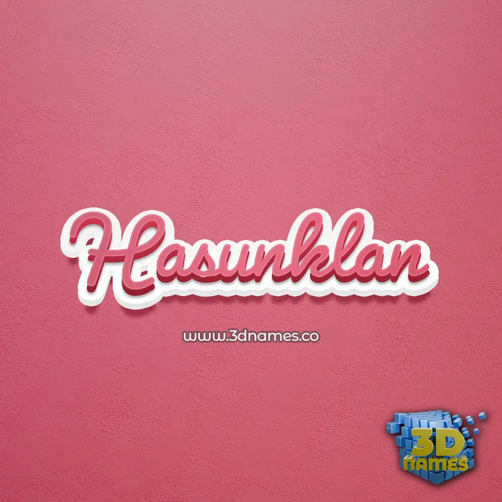 hasunklan in Red Scribble style - 3D name wallpaper
