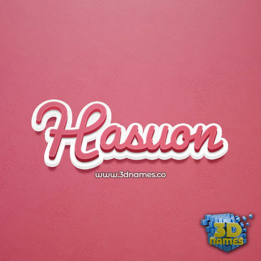 hasuon in Red Scribble style - 3D name wallpaper