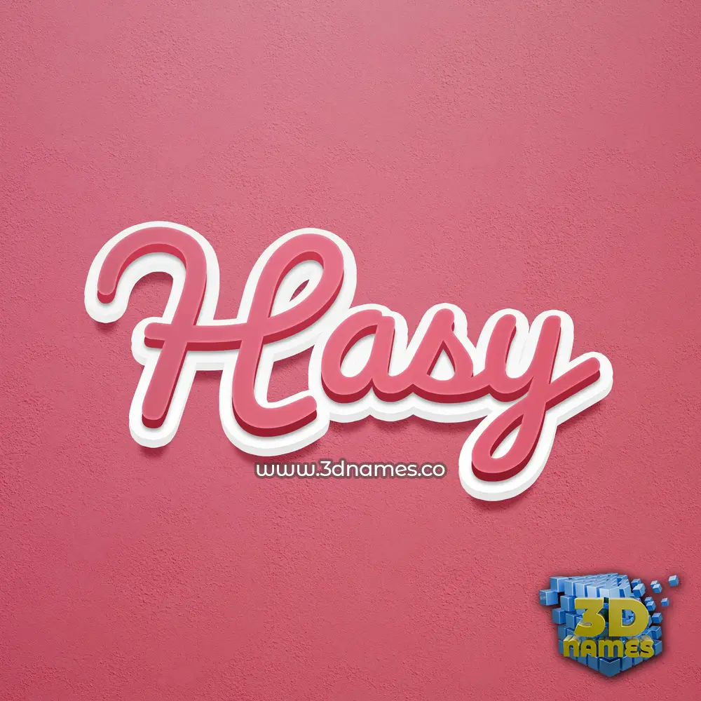 hasy in Red Scribble style - 3D name wallpaper