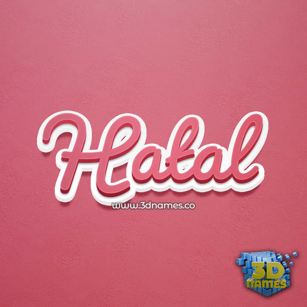 hatal in Red Scribble style - 3D name wallpaper