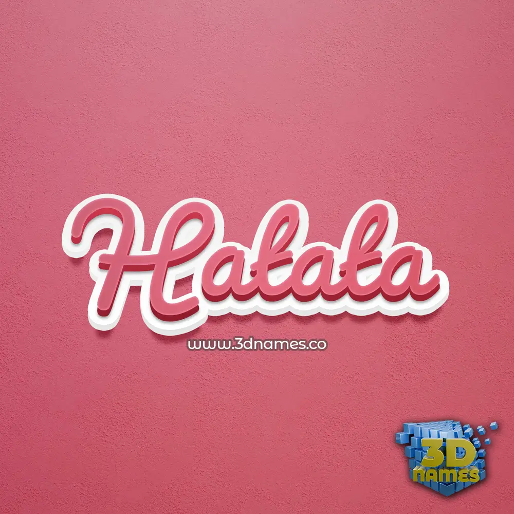 hatata in Red Scribble style - 3D name wallpaper