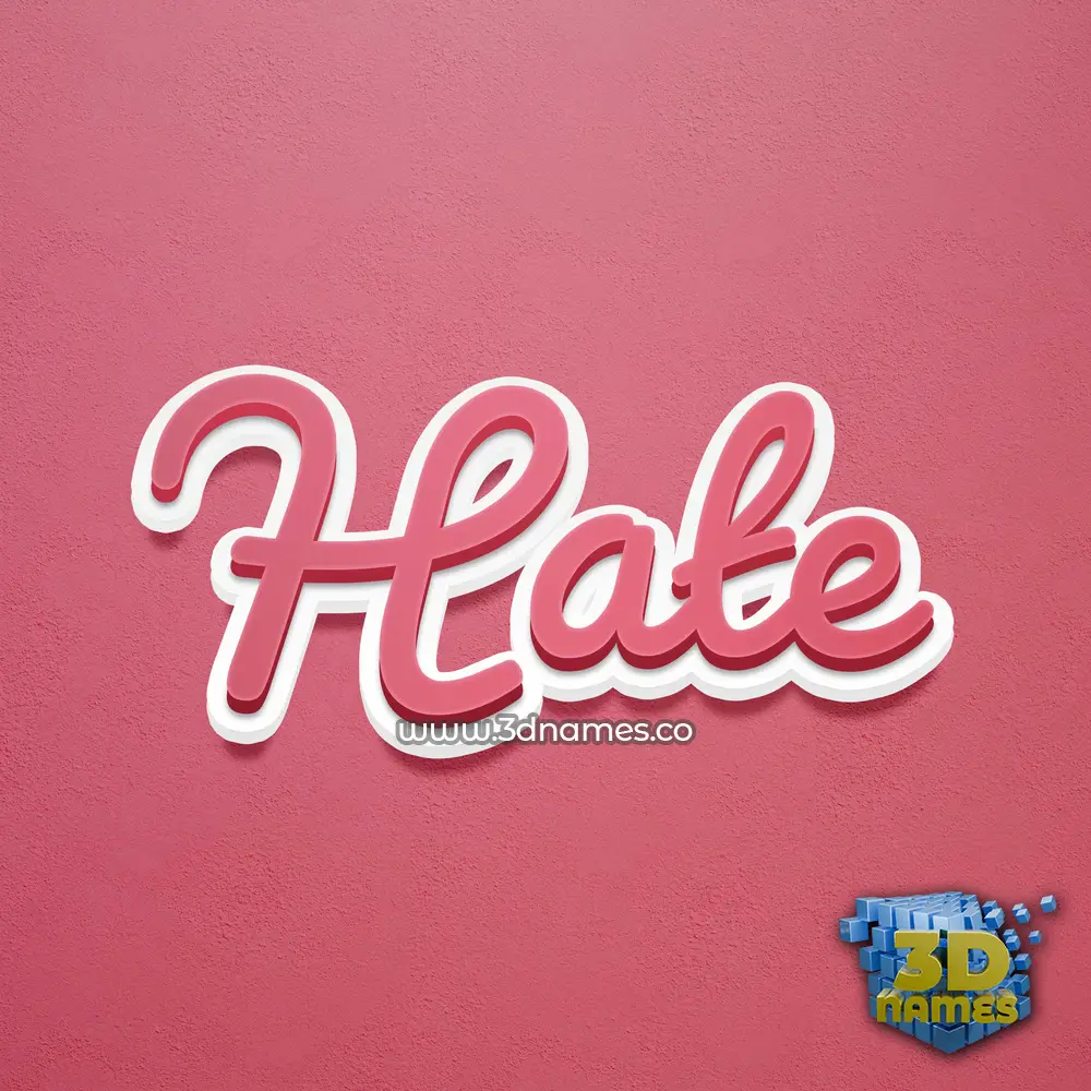hate in Red Scribble style - 3D name wallpaper