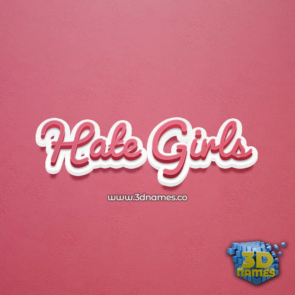hate girls in Red Scribble style - 3D name wallpaper