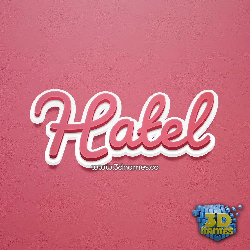 hatel in Red Scribble style - 3D name wallpaper