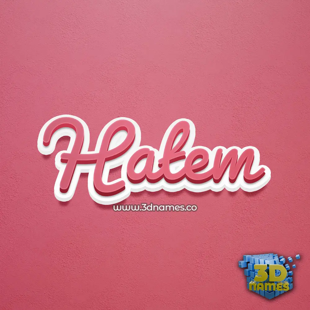 hatem in Red Scribble style - 3D name wallpaper
