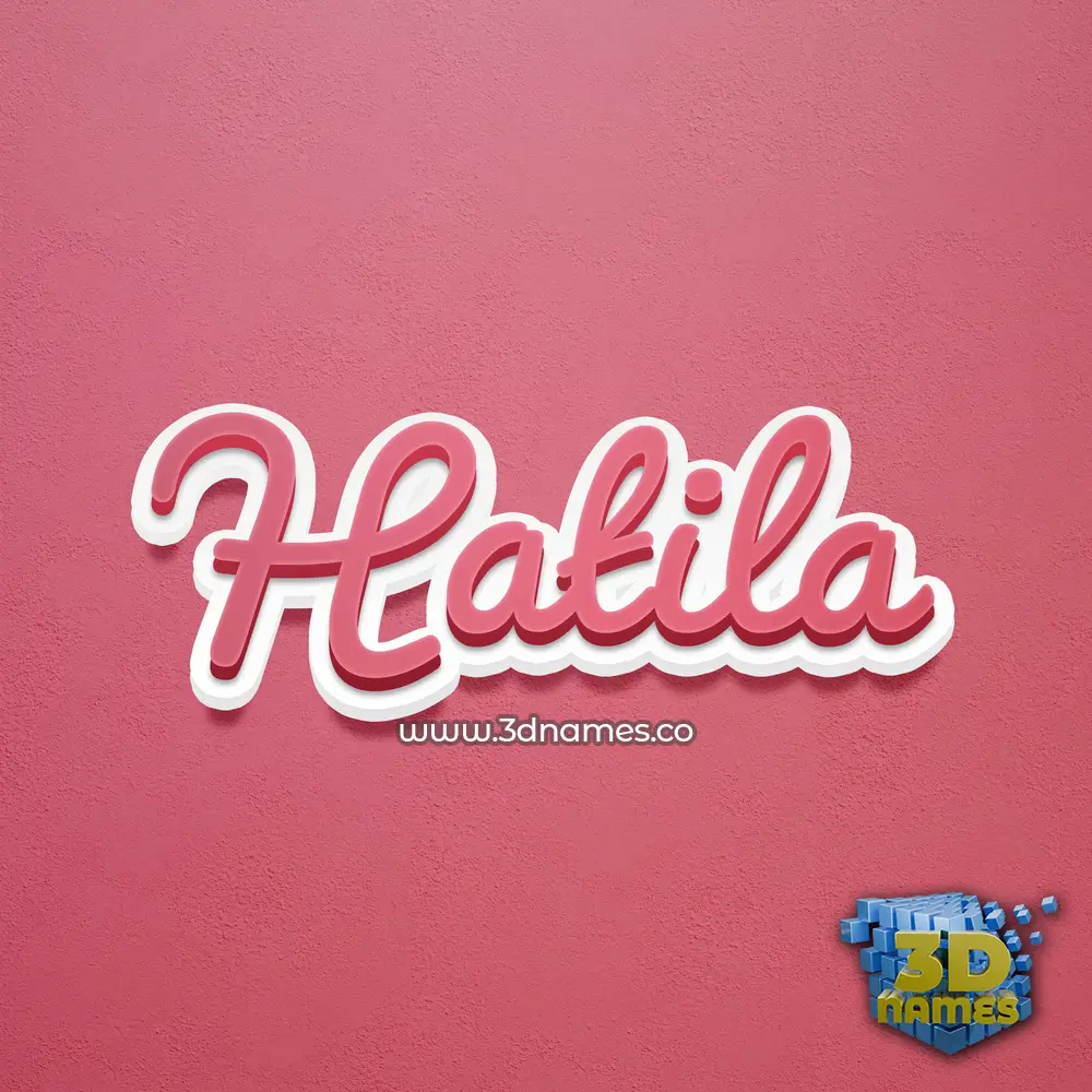 hatila in Red Scribble style - 3D name wallpaper