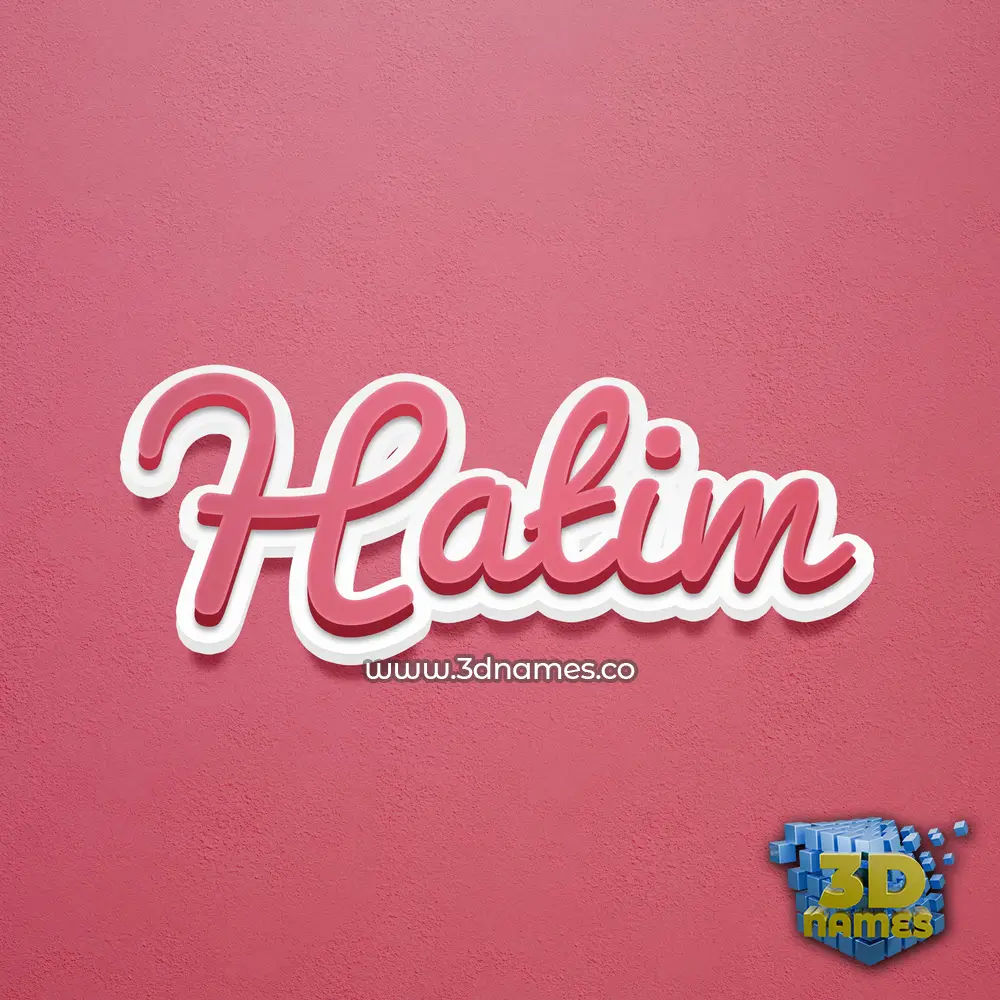hatim in Red Scribble style - 3D name wallpaper
