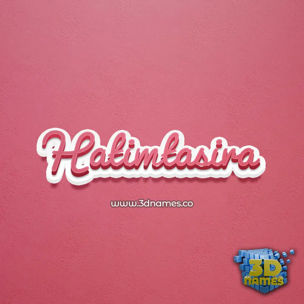 hatimtasira in Red Scribble style - 3D name wallpaper