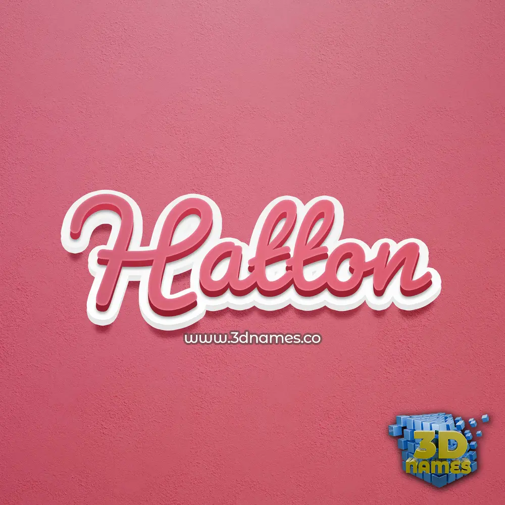 hatton in Red Scribble style - 3D name wallpaper