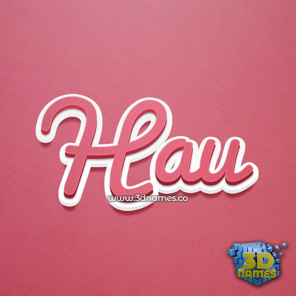 hau in Red Scribble style - 3D name wallpaper