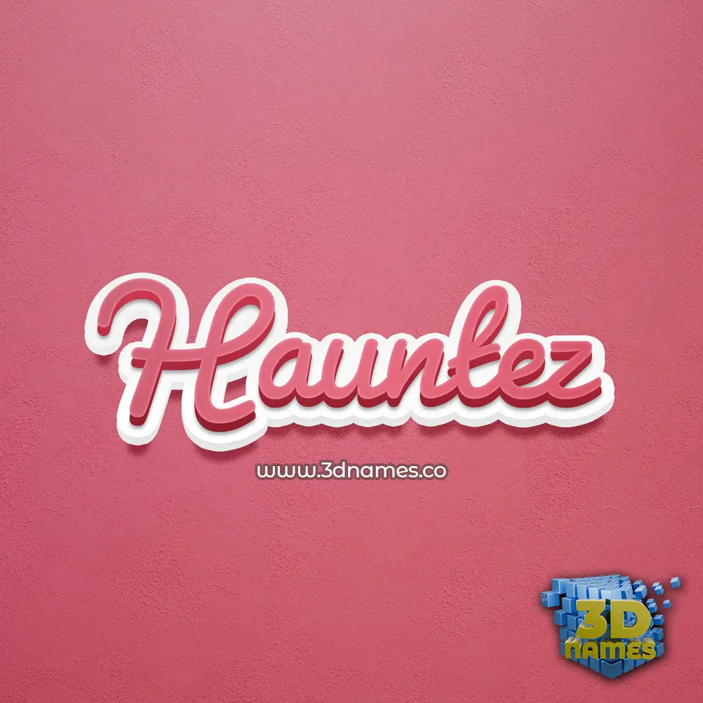 hauntez in Red Scribble style - 3D name wallpaper