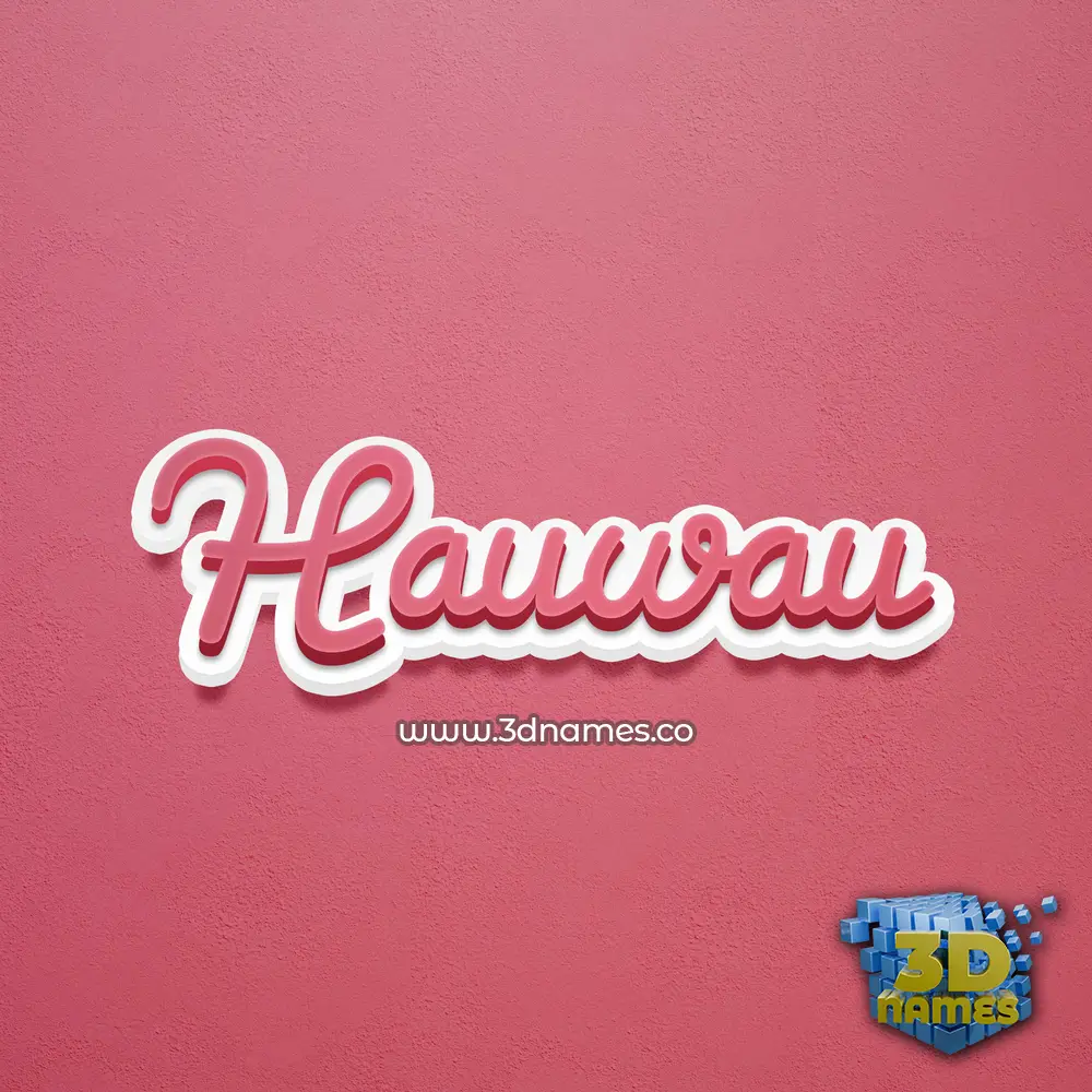hauwau in Red Scribble style - 3D name wallpaper