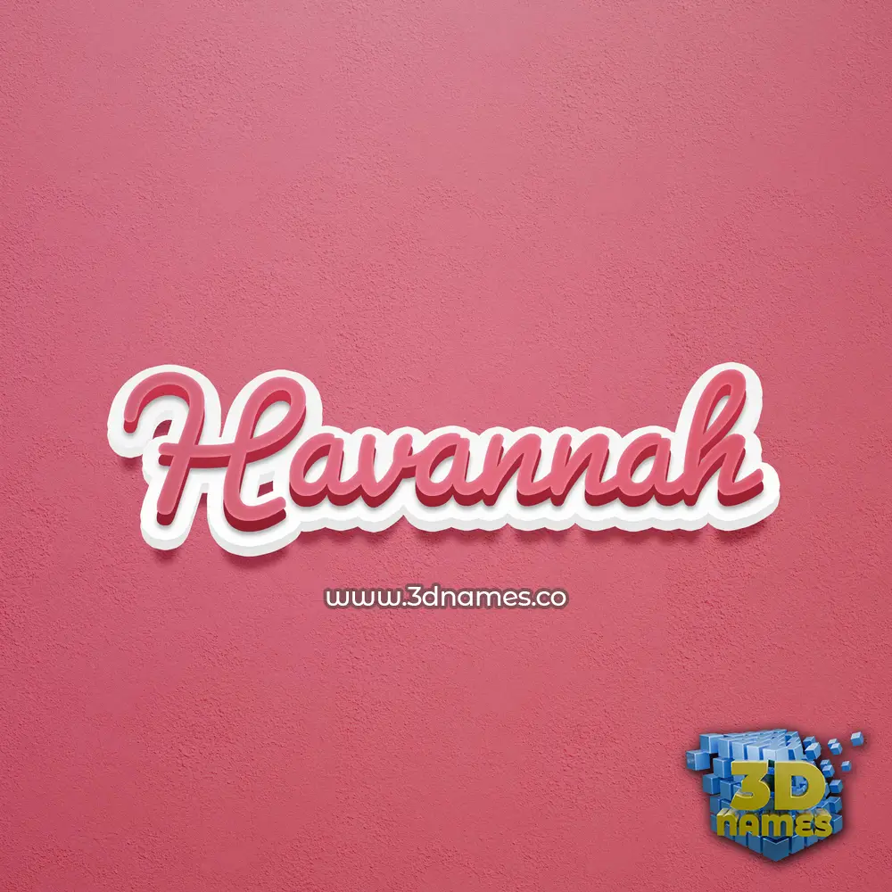 havannah in Red Scribble style - 3D name wallpaper