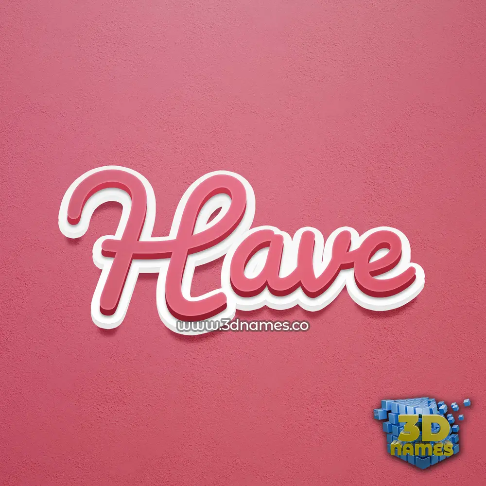 have in Red Scribble style - 3D name wallpaper