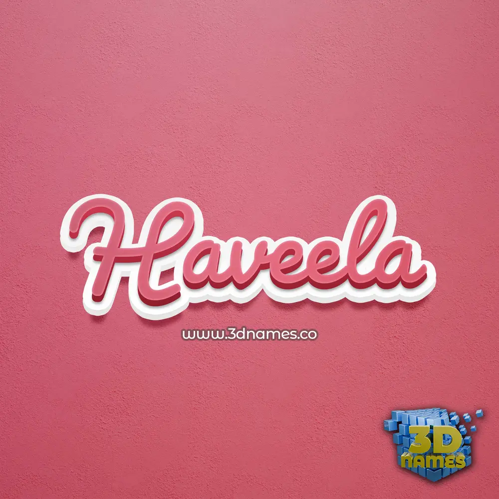 haveela in Red Scribble style - 3D name wallpaper