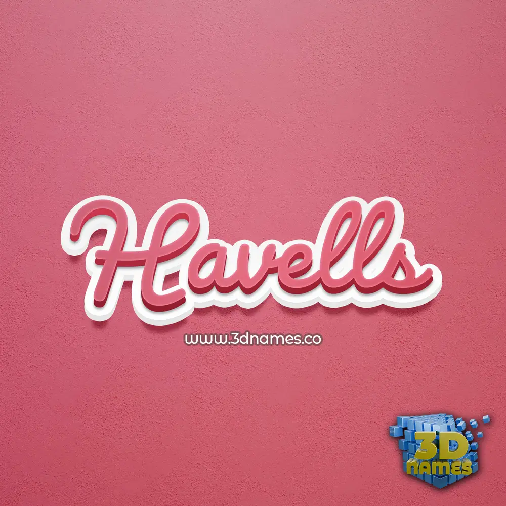 havells in Red Scribble style - 3D name wallpaper