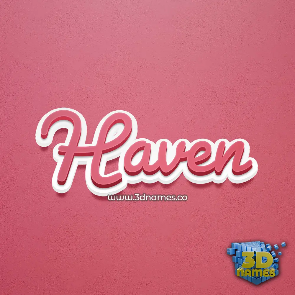haven in Red Scribble style - 3D name wallpaper