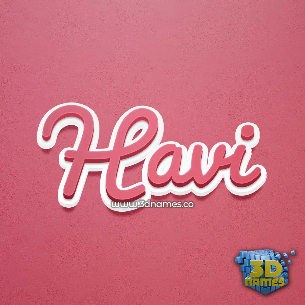 havi in Red Scribble style - 3D name wallpaper