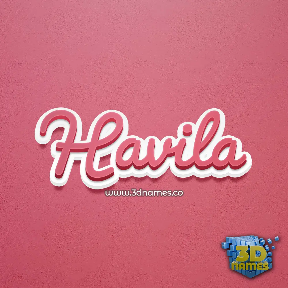 havila in Red Scribble style - 3D name wallpaper