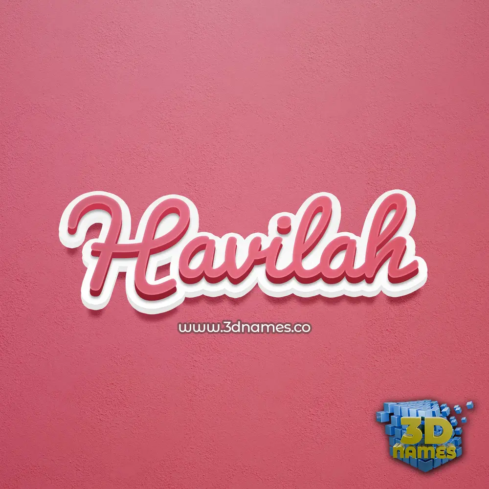 havilah in Red Scribble style - 3D name wallpaper