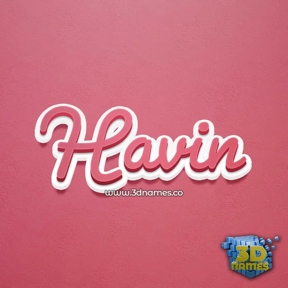 havin in Red Scribble style - 3D name wallpaper