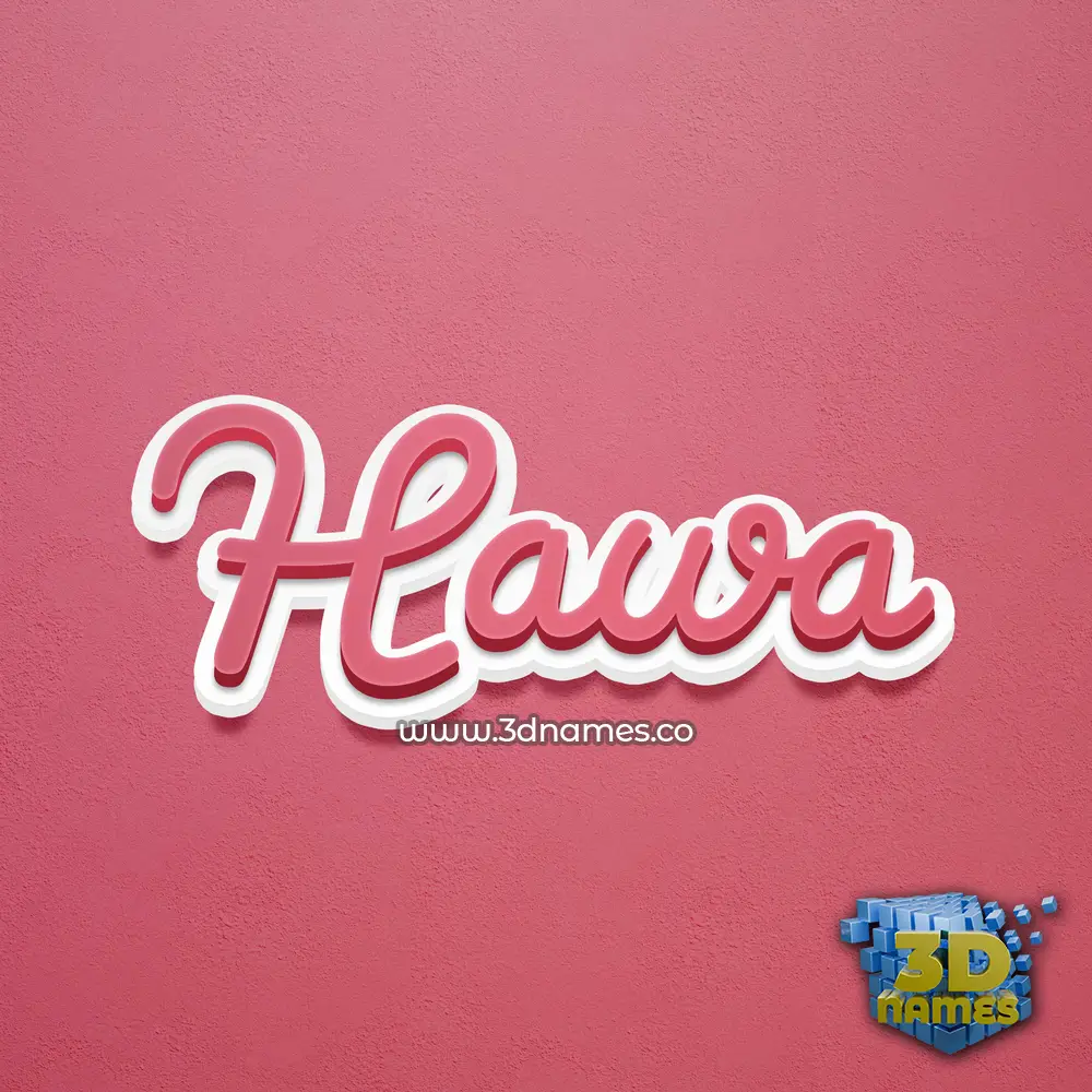 hawa in Red Scribble style - 3D name wallpaper