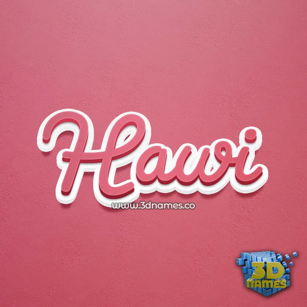 hawi in Red Scribble style - 3D name wallpaper