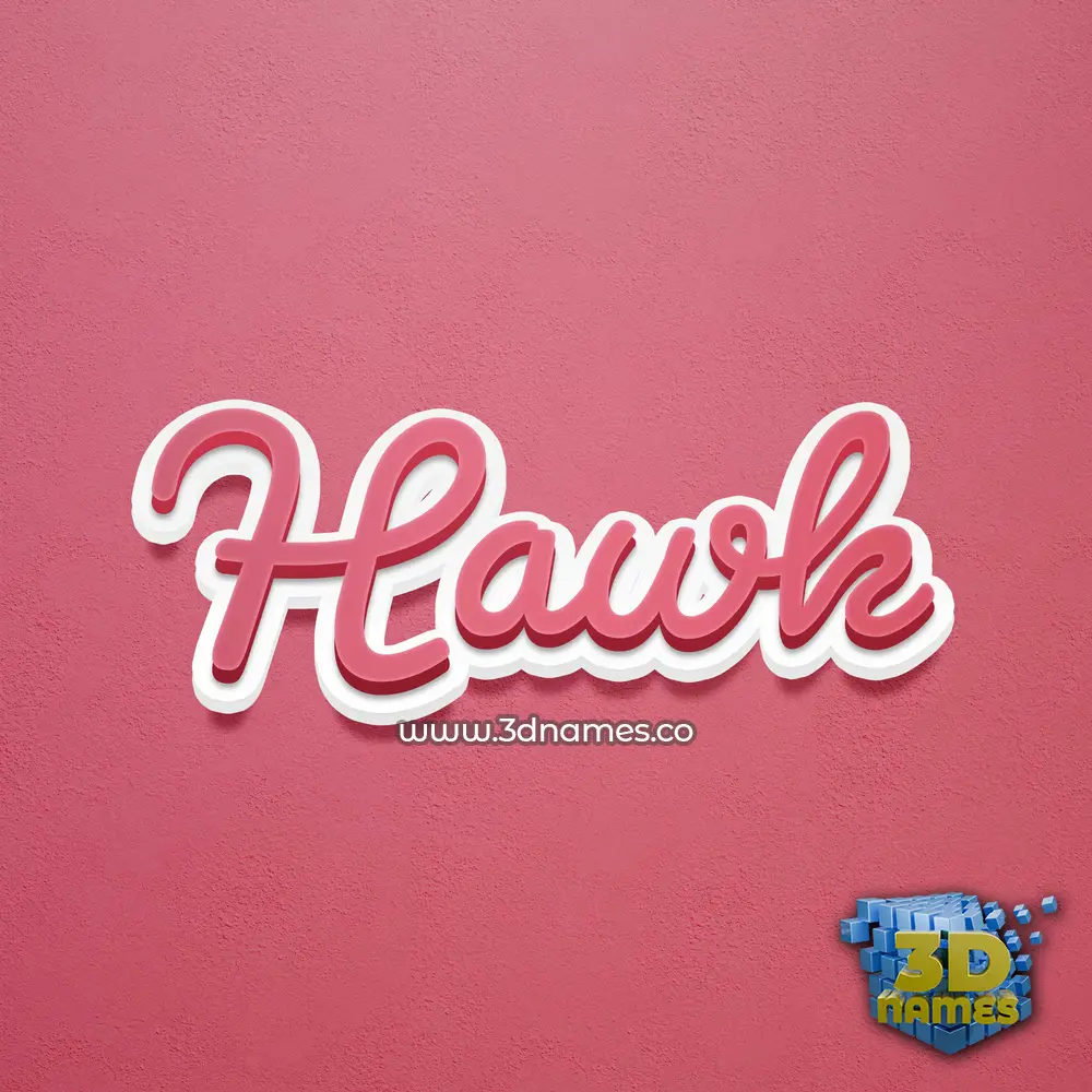 hawk in Red Scribble style - 3D name wallpaper