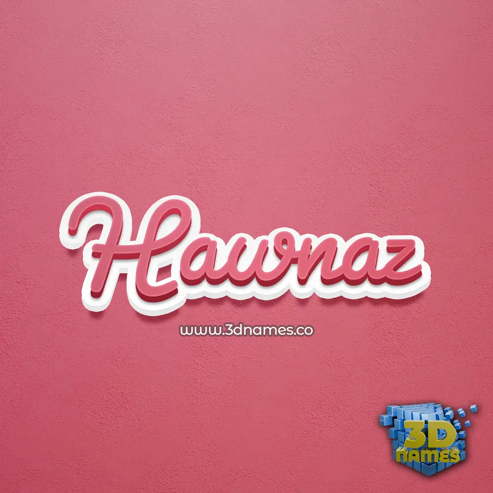 hawnaz in Red Scribble style - 3D name wallpaper