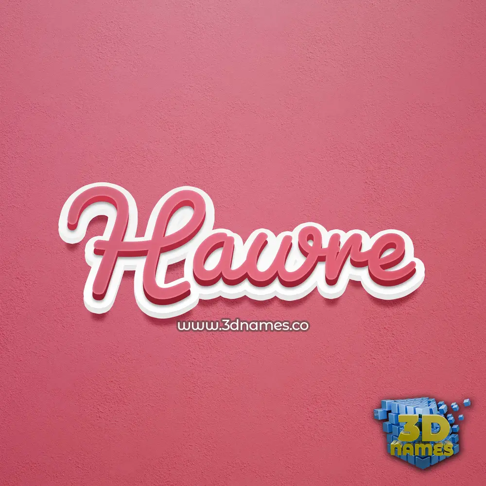 hawre in Red Scribble style - 3D name wallpaper
