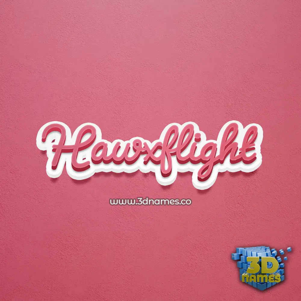 hawxflight in Red Scribble style - 3D name wallpaper