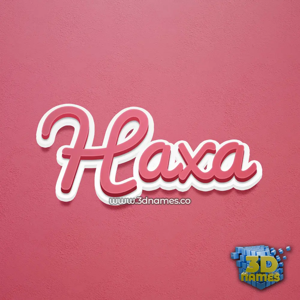 haxa in Red Scribble style - 3D name wallpaper